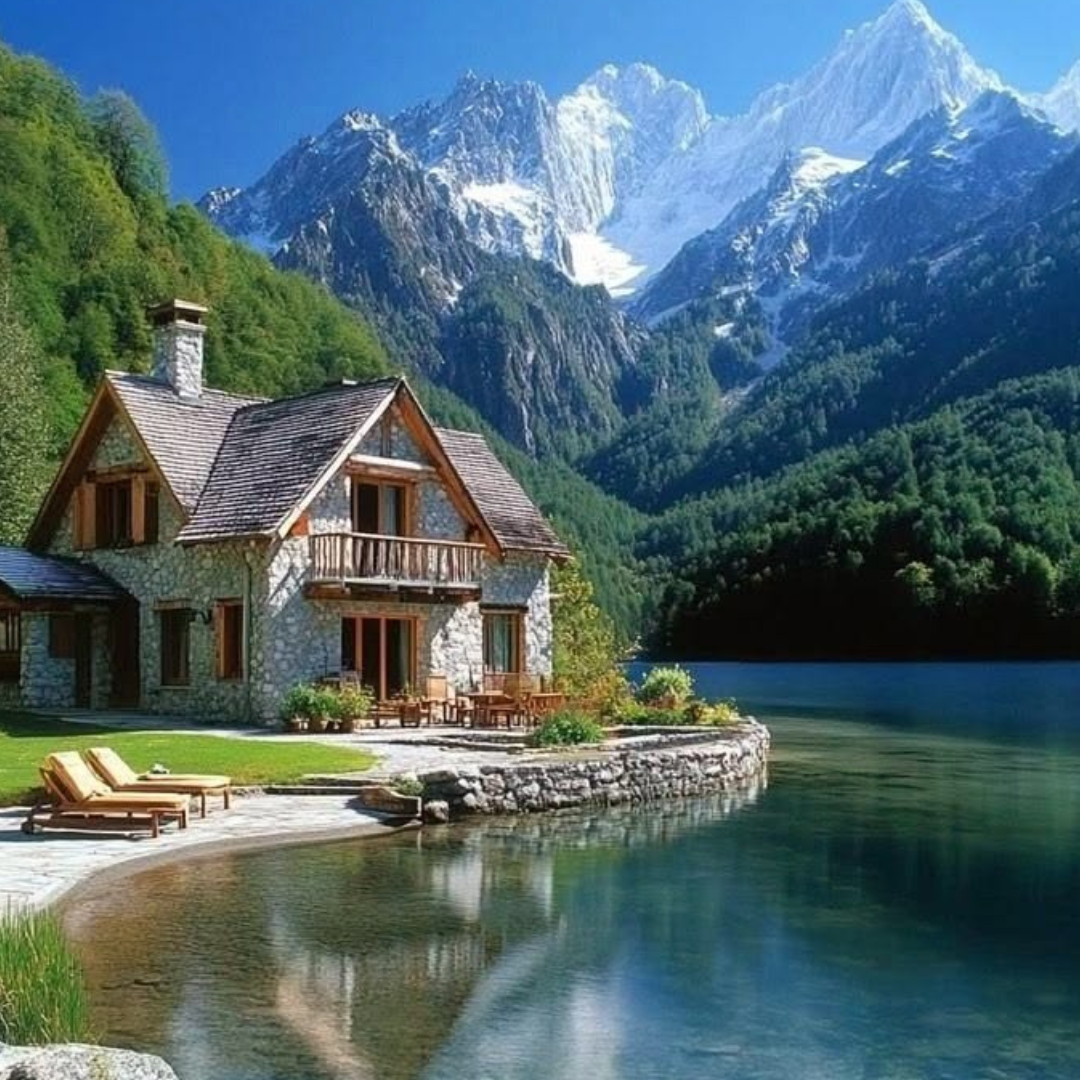 Mountain landscape with lake